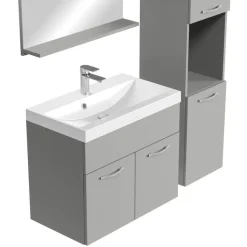 Badplaats Badkamermeubel Set Montreal 60 cm - Mat Grijs - Badmeubel met