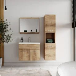 Badplaats Badkamermeubel Set Montreal 60 x 35 cm - Kastanje Eiken - Badmeubel