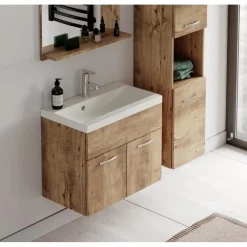 Badplaats Badkamermeubel Set Montreal 60 x 35 cm - Kastanje Eiken - Badmeubel