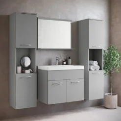 Badplaats Badkamermeubel Set Montreal XL 60 x 35 cm - Mat Grijs - Badmeubel met