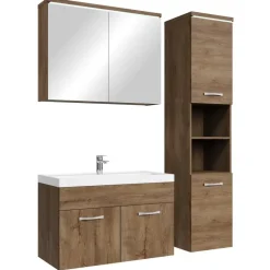 Badplaats Badkamermeubel Set Paso 80 x 40 cm - Bruin Eiken - Badmeubel met
