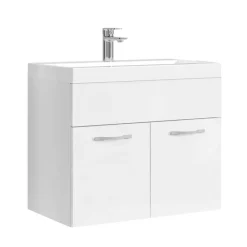 Badplaats Badkamermeubel Montreal 60 x 35 cm – Hoogglans Wit – Wastafel met