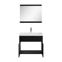 Badplaats Badkamermeubel Montreal Set 02 60 x 35 cm - Mat zwart - Badmeubel met