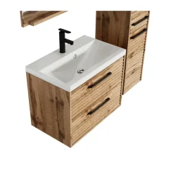 Badplaats Badkamermeubel Set Etna 60 cm – Eiken – Hangend Badmeubel met