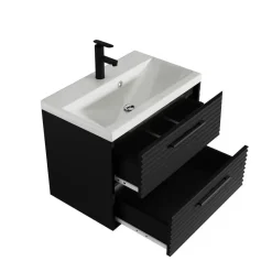 Badplaats Badkamermeubel Set Etna 01 60 cm – Mat Zwart – Hangend Wastafelmeubel