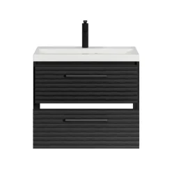 Badplaats Badkamermeubel Set Etna 01 60 cm – Mat Zwart – Hangend Wastafelmeubel