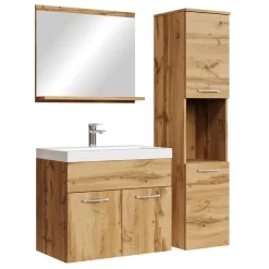 Badplaats Badkamermeubel Set Montreal 60 x 35 cm - Eiken - Badmeubel met spiegel