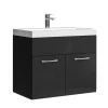 Badplaats Badkamermeubel Montreal 60 x 35 cm – Zwart Hoogglans – Wastafel met