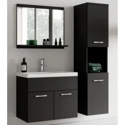 Badplaats Badkamermeubel Set Montreal 60 x 35 cm - Mat zwart - Badmeubel met