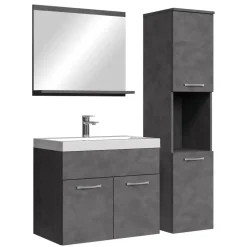 Badplaats Badkamermeubel Set Montreal 60 x 35 cm - Grijs - Badmeubel met spiegel