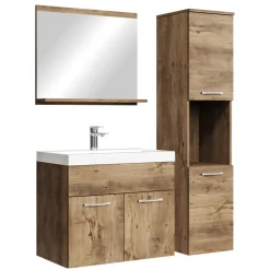 Badplaats Badkamermeubel Set Montreal 60 x 35 cm - Bruin Eiken - Badmeubel met