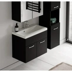 Badplaats Badkamermeubel Set Montreal 60 cm- Zwart Mat - Badmeubel met