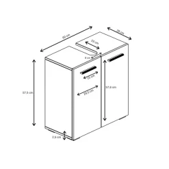 Badplaats Wastafel Onderkast Jupiter 60 x 30 x 60 cm - Beige - Badkamerkast –