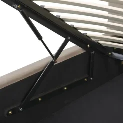 BAJONNA - Bed met opbergruimte - Beige - 160 x 200 cm - Fluweel