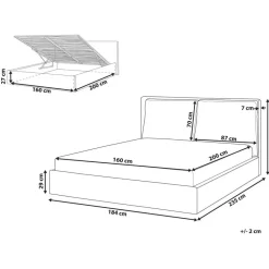 BAJONNA - Bed met opbergruimte - Beige - 160 x 200 cm - Fluweel