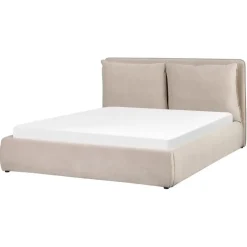 BAJONNA - Bed met opbergruimte - Beige - 160 x 200 cm - Fluweel