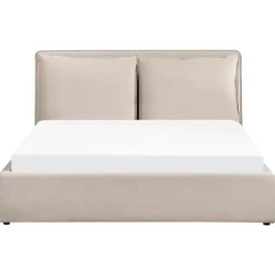 BAJONNA - Bed met opbergruimte - Beige - 160 x 200 cm - Fluweel