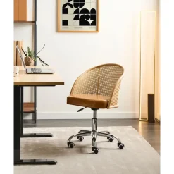 BALTIMORE - Bureaustoel - Bruin - Kunstleer