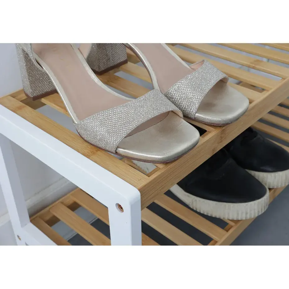 Bamboe schoenenrek 2 laags