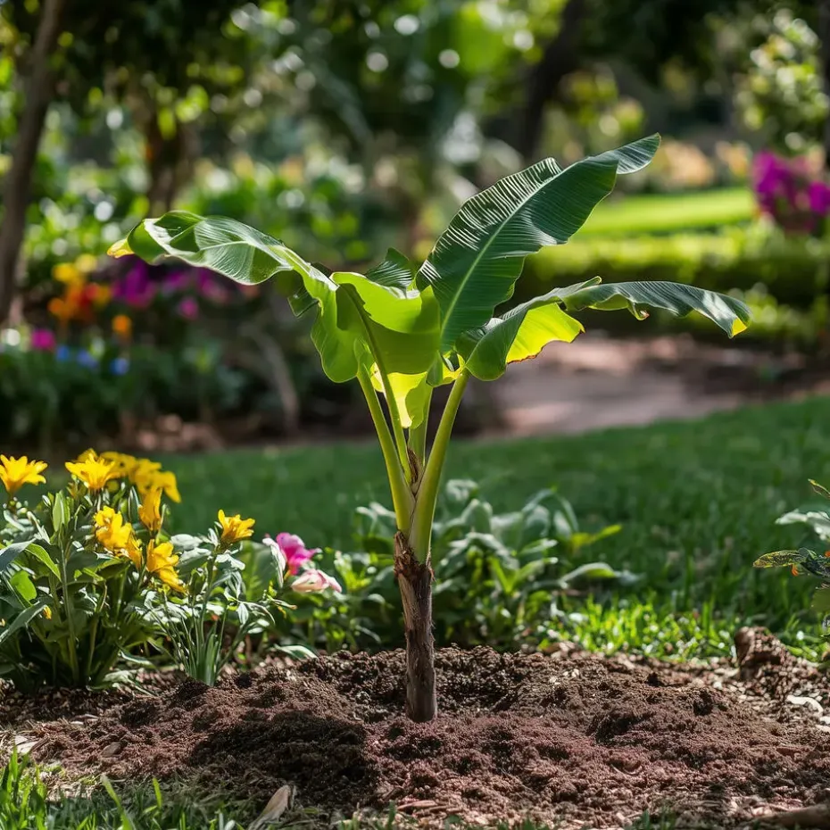 Bananenplant - Musa basjoo - Hoogte 55-70cm - ⌀21cm