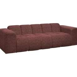 Bank Beau 3-zits - stof Raven - wijnrood