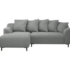 Bank Elsa met chaise longue links - stof Eden - grijs