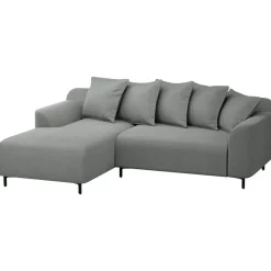 Bank Elsa met chaise longue links - stof Eden - grijs