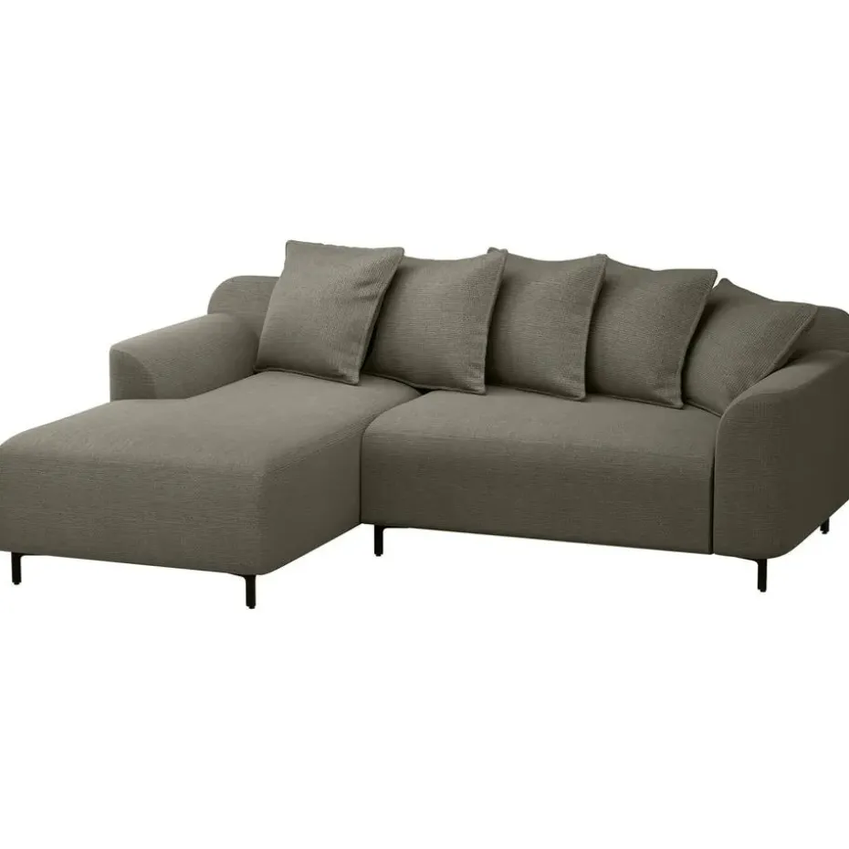 Bank Elsa met chaise longue links - stof Eden - mokka