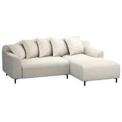 Bank Elsa met chaise longue rechts - stof Eden - beige