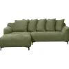 Bank Elsa met chaise longue links - stof Anthology - groen