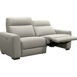 Bank James elektrisch verstelbaar 3-zits - stof Gaucho - lichtgrijs