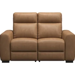 Bank James elektrisch verstelbaar 2-zits - stof Supple - cognac