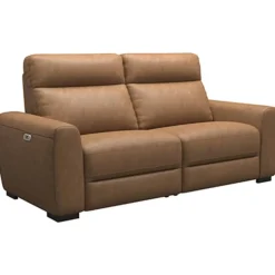 Bank James elektrisch verstelbaar 3-zits - stof Supple - cognac