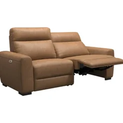 Bank James elektrisch verstelbaar 3-zits - stof Supple - cognac