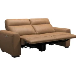 Bank James elektrisch verstelbaar 3-zits - stof Supple - cognac