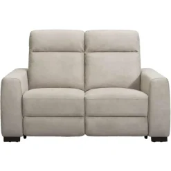 Bank James 2-zits - lederlook - zilvergrijs