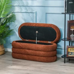 Bank met opbergruimte in terracotta lussen