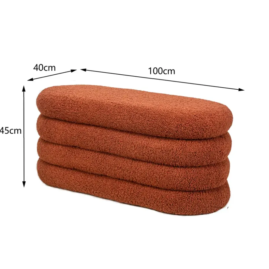 Bank met opbergruimte in terracotta lussen