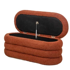 Bank met opbergruimte in terracotta lussen