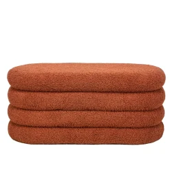 Bank met opbergruimte in terracotta lussen