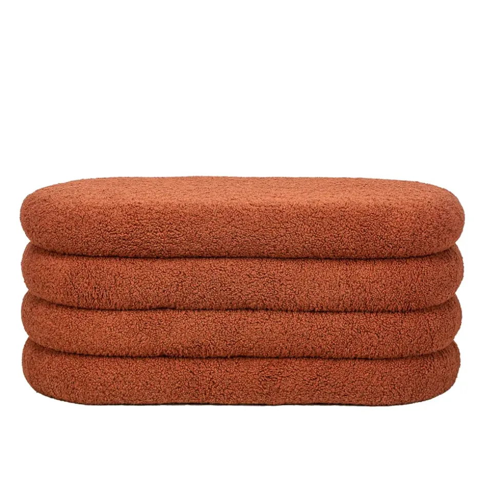 Bank met opbergruimte in terracotta lussen