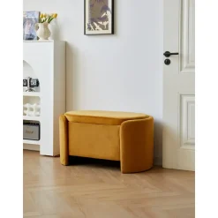 Bank met opbergruimte in witte lussen