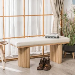 Bank met opbergruimte in fluweel