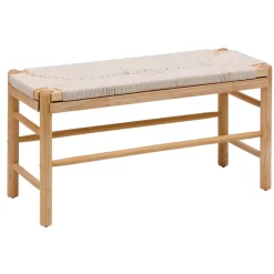 Bank met opbergruimte van massief grenen en touw