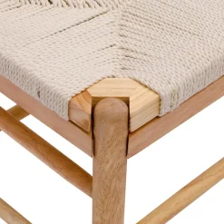 Bank met opbergruimte van massief grenen en touw