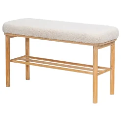 Bank met opbergruimte van massief grenen en lussen