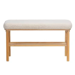 Bank met opbergruimte van massief grenen en lussen