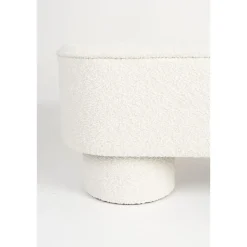 Bankje Wit Bouclé - 93x35x45cm - Halbankje - Marcos