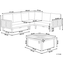 BARATTI - Loungeset voor 4 - Lichte houtkleur/Beige - Acaciahout