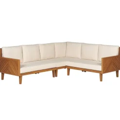 BARATTI - Loungeset voor 4 - Lichte houtkleur/Beige - Acaciahout